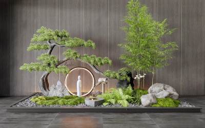 现代室内景观造景3D模型下载